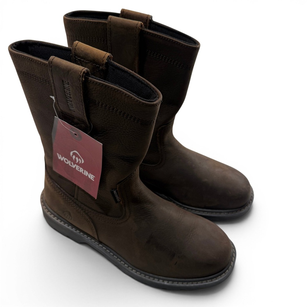 Wolverine Floorhand Waterproof 10"‎ Wellington Boots Mens 7.5 New Brown